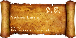 Vedres Barna névjegykártya